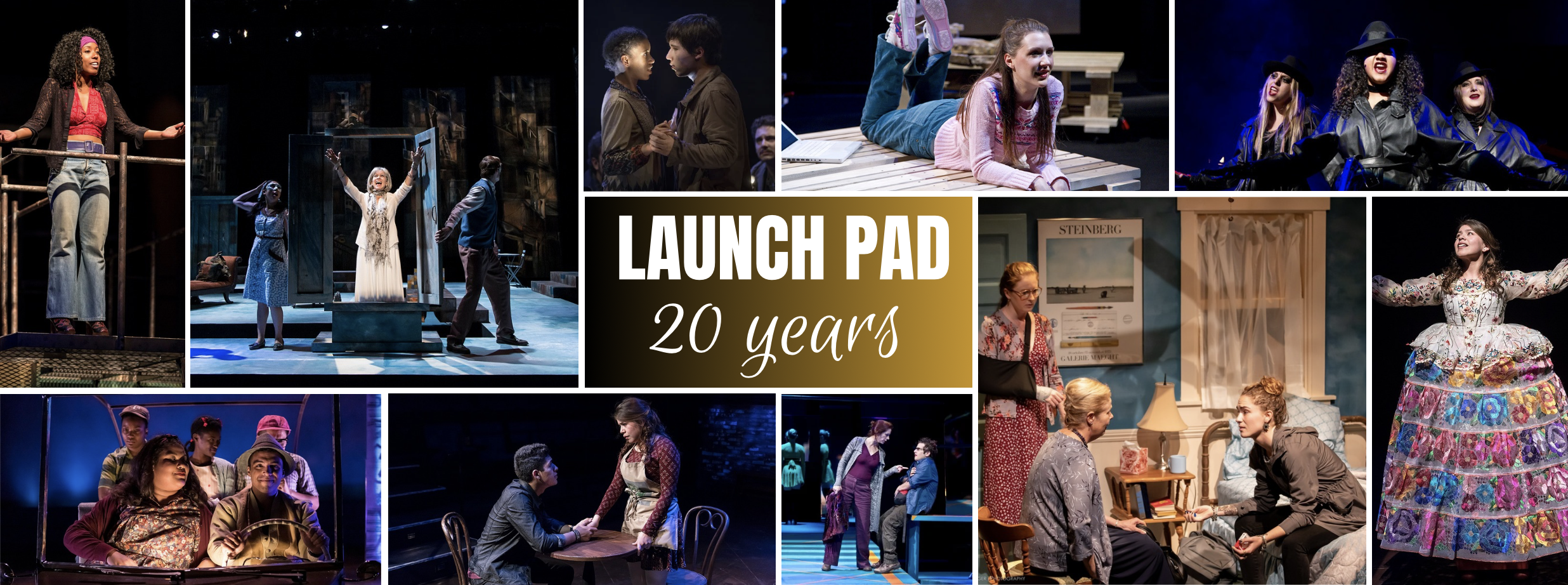 collage of past production photos