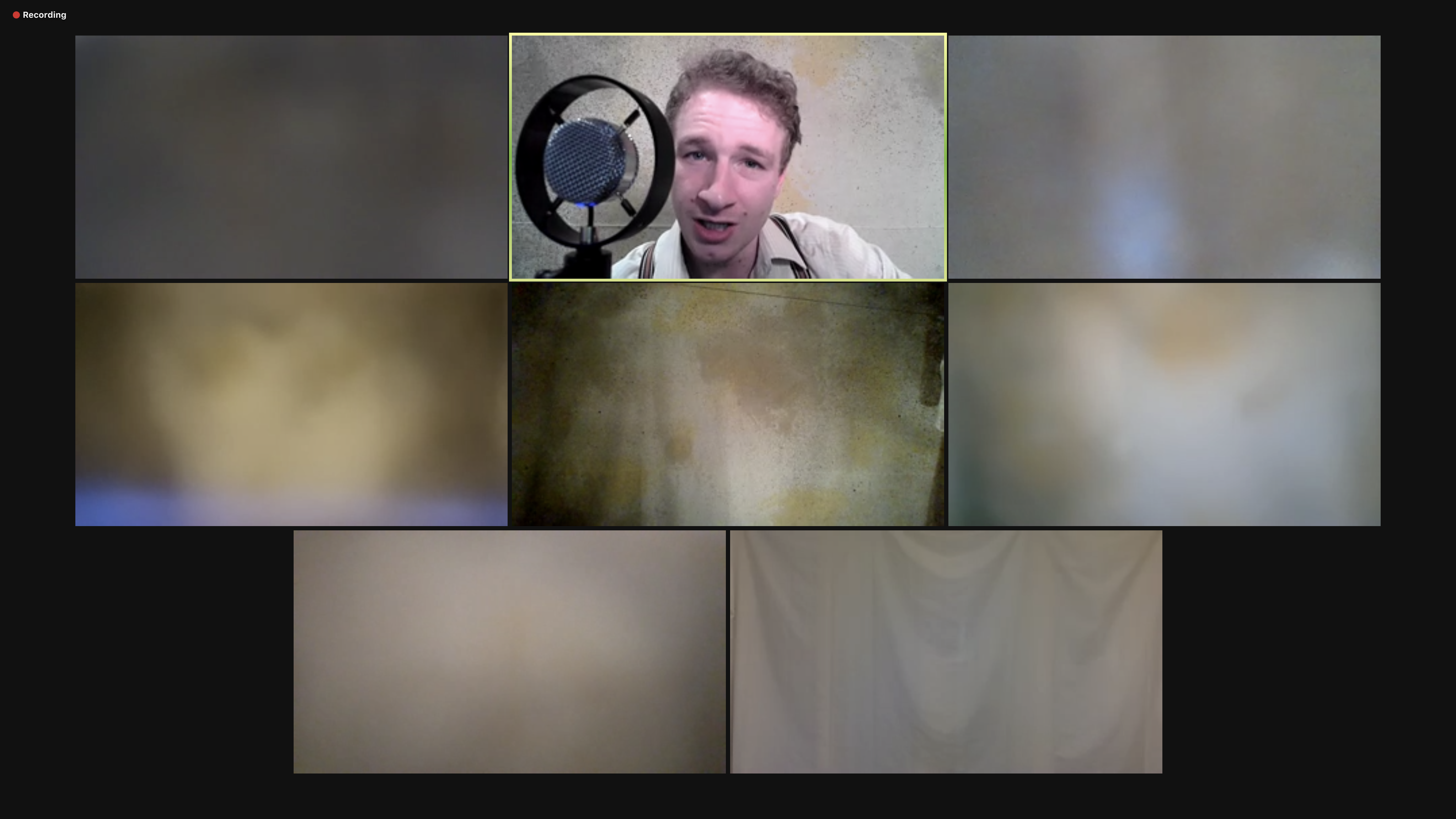 screenshot of Harry Davis as Ben on the radio in "Shanghai"